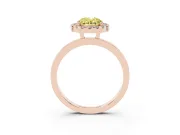 Oval Thin Halo Engagement Ring Setting for a Fancy Yellow Lab-Grown Diamond | Plain Polished Band | Rose Gold