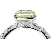 Asscher Cut Graduated Solitaire Engagement Ring Setting for a Fancy Yellow Lab-Grown Diamond | White Gold