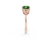 Princess Cut Cluster Accent Engagement Ring Setting for a Fancy Green Lab-Grown Diamond | Rose Gold