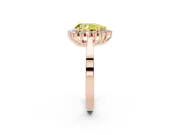 Pear-Shaped Scalloped Halo Engagement Ring Setting for a Fancy Yellow Lab-Grown Diamond | Rose Gold