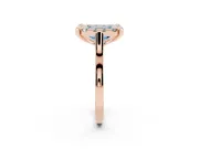Emerald Cut Claw Corner Halo Engagement Ring Setting for a Fancy Blue Lab-Grown Diamond | Slim Plain Band | Rose Gold