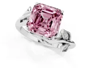 Asscher Cut Twisted Bypass Engagement Ring Setting for a Fancy Pink Lab-Grown Diamond | White Gold