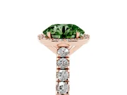 Round Halo Pavé Engagement Ring Setting for a Fancy Green Lab-Grown Diamond | Rose Gold