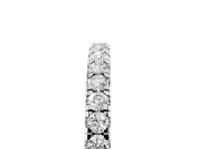 Round Diamond Slender Eternity Band Set in Silver with Pavé U-Prong Setting