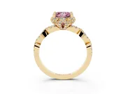 Princess Cut Halo Engagement Ring Setting for a Fancy Pink Lab-Grown Diamond | Yellow Gold - Design NV-24725