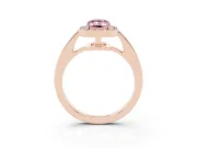 Emerald Cut Framed Halo Engagement Ring Setting for a Fancy Pink Lab-Grown Diamond | Rose Gold