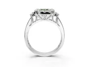 Radiant Cut Halo Engagement Ring Setting for a Fancy Green Lab-Grown Diamond | Graduated Channel Band | Platinum