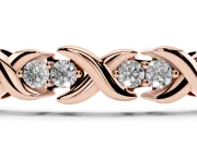 Round Lab-Grown Diamond X-Link Tennis Bracelet | Two-Stone Prong Settings | Rose Gold