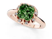 Cushion Cut Petal Halo Engagement Ring Setting for a Fancy Green Lab-Grown Diamond | Rose Gold