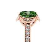 Radiant Cut Floral Pavé Engagement Ring Setting for a Fancy Green Lab-Grown Diamond | Rose Gold