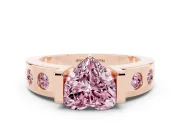 Heart-Shaped Tension Style Engagement Ring Setting for a Fancy Pink Lab-Grown Diamond | Rose Gold