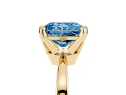 Radiant Cut Tapered Solitaire Engagement Ring Setting for a Fancy Blue Lab-Grown Diamond | Claw Prong Head | Yellow Gold