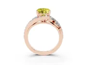 Heart-Shaped Bypass Pavé Engagement Ring Setting for a Fancy Yellow Lab-Grown Diamond | Rose Gold
