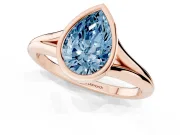 Pear-Shaped Bezel Engagement Ring Setting for a Fancy Blue Lab-Grown Diamond | Rose Gold