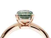 Radiant Cut Solitaire Engagement Ring Setting for a Fancy Green Lab-Grown Diamond | Tapered Plain Band | Rose Gold
