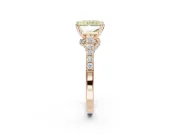 Radiant Cut Pavé Solitaire Engagement Ring Setting for a Fancy Yellow Lab-Grown Diamond | Crossover Gallery | Rose Gold