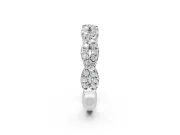 Round Lab-Grown Diamond Twisted Pavé Half Eternity Band | Interwoven Strands | White Gold
