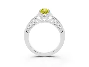 Radiant Cut Floral Pavé Engagement Ring Setting for a Fancy Yellow Lab-Grown Diamond | Platinum