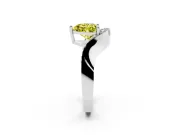 Heart-Shaped Bypass Engagement Ring Setting for a Fancy Yellow Lab-Grown Diamond | Pavé Ribbon | Sterling Silver