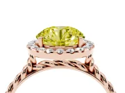 Round Rope Halo Engagement Ring Setting for a Fancy Yellow Lab-Grown Diamond | Rose Gold