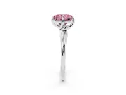 Radiant Cut Bypass Solitaire Engagement Ring Setting for a Fancy Pink Lab-Grown Diamond | Plain Band | Sterling Silver