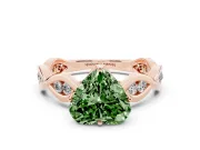 Heart-Shaped Twisted Infinity Engagement Ring Setting for a Fancy Green Lab-Grown Diamond | Accented Strands | Rose Gold