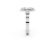 Marquise Halo Engagement Ring Setting | Pavé Panel Shoulders | Platinum