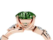 Round Twisted Vine Engagement Ring Setting for a Fancy Green Lab-Grown Diamond | Rose Gold