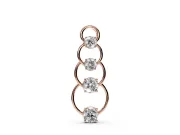 Round Lab-Grown Diamond Linked Circle Drop Pendant Necklace | Plain Wire | Rose Gold