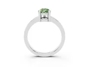 Pear-Shaped Solitaire Engagement Ring Setting for a Fancy Green Lab-Grown Diamond | Flat Tab Prongs | Platinum