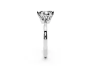 Fancy Black Pear Cut Diamond Solitaire Engagement Ring Set in Silver with Slim Tapered Solitaire Band