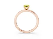 Fancy Yellow Emerald Cut Diamond Solitaire Ring Set in Rose gold with Prong Setting on a Polished Plain Band
