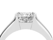 Princess Cut Half Bezel Solitaire Engagement Ring Setting | Wide Band | Sterling Silver