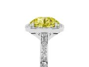 Round Halo Engagement Ring Setting for a Fancy Yellow Lab-Grown Diamond | Platinum - Design NV-24729