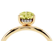 Fancy Yellow Pear Cut Diamond Solitaire Engagement Ring Set in Yellow gold with Prong Setting and Polished Band