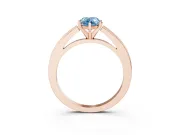 Fancy Blue Pear Cut Diamond Solitaire Ring Set in Rose gold with Prong Setting and Classic Band