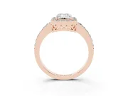 Emerald Cut Halo Engagement Ring Setting | Rose Gold