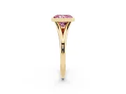 Radiant Cut Bezel Engagement Ring Setting for a Fancy Pink Lab-Grown Diamond | Yellow Gold