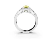 Pear-Shaped Halo Engagement Ring Setting for a Fancy Yellow Lab-Grown Diamond | Pave Split Shank | Sterling Silver