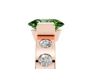 Oval Tension Style Engagement Ring Setting for a Fancy Green Lab-Grown Diamond | Rose Gold