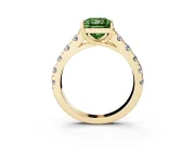Princess Cut Engagement Ring Setting for a Fancy Green Lab-Grown Diamond | Yellow Gold - Design NV-24643