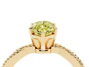 Marquise Twisted Engagement Ring Setting for a Fancy Yellow Lab-Grown Diamond | Beaded Twist | Yellow Gold