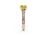 Asscher Cut Split Shank Engagement Ring Setting for a Fancy Yellow Lab-Grown Diamond | Pave Band | Rose Gold
