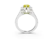 Radiant Cut Halo Engagement Ring Setting for a Fancy Yellow Lab-Grown Diamond | Sterling Silver - Design NV-24768