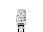 Princess Cut Diamond Seven-Stone Channel Band Set in Silver with Bar Prongs