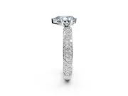 Pear-Shaped Domed Pavé Engagement Ring Setting for a Fancy Blue Lab-Grown Diamond | Sterling Silver