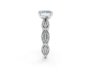 Radiant Cut Vintage Milgrain Engagement Ring Setting for a Fancy Blue Lab-Grown Diamond | Graduated Stations | Platinum