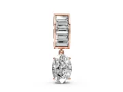 Oval and Baguette Lab-Grown Diamond Drop Pendant Necklace | Channel-Set Bail | Rose Gold