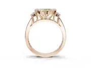 Heart-Shaped Halo Engagement Ring Setting for a Fancy Yellow Lab-Grown Diamond | Graduated Channel Band | Rose Gold