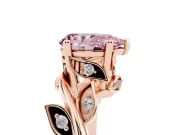 Pear-Shaped Twisted Bypass Engagement Ring Setting for a Fancy Pink Lab-Grown Diamond | Rose Gold